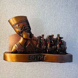 Ancient Egyptian Hieroglyphics Business Card Holder Metal Case Bronze